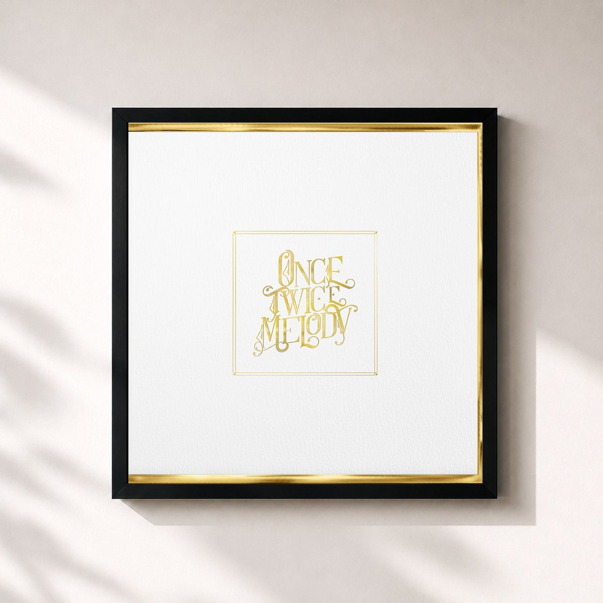 #noir Tableau carré de l'album Once Twice Melody de Beach House, cadre noir 32x32 cm