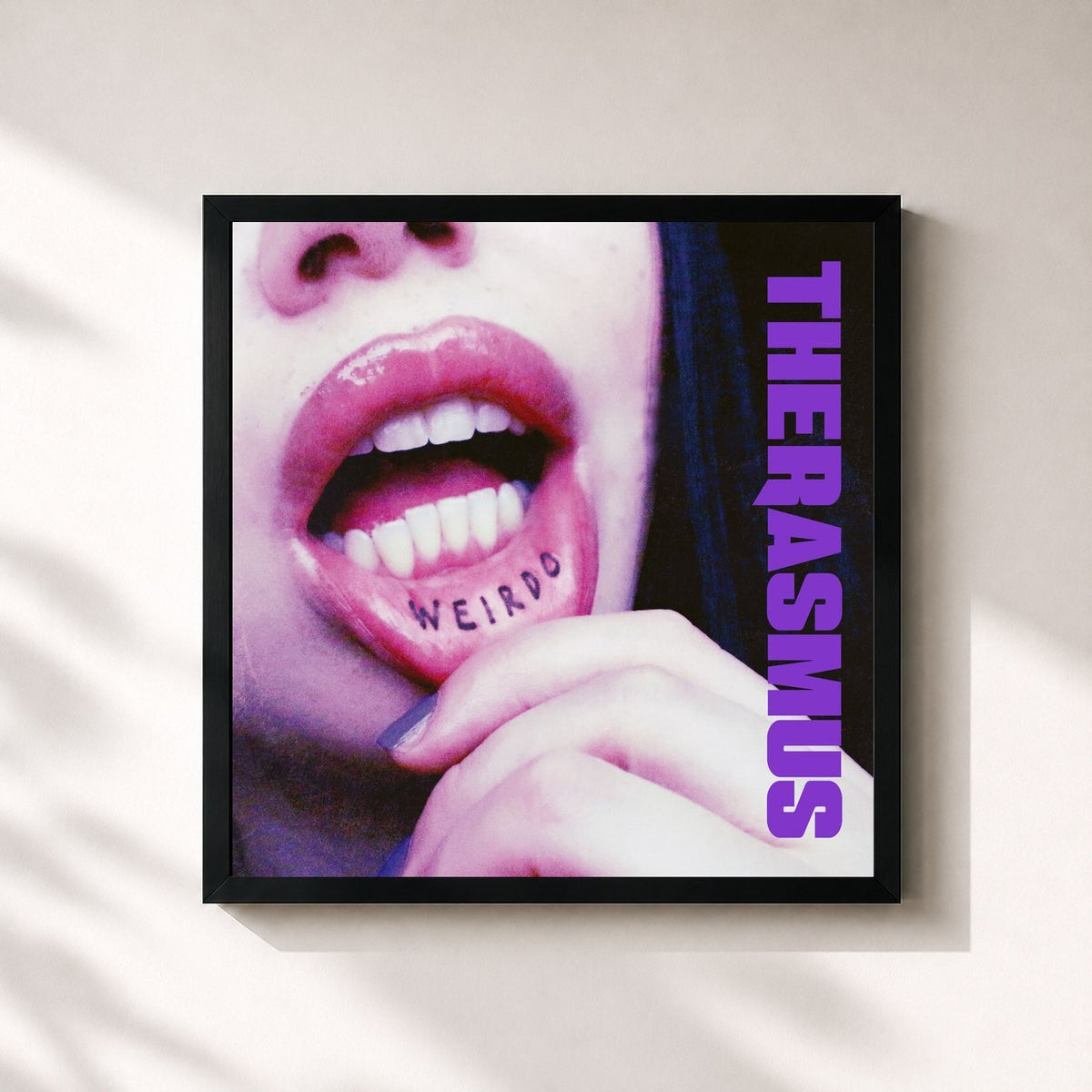 #noir Tableau carré de l'album Weirdo de The Rasmus, cadre noir 32x32 cm
