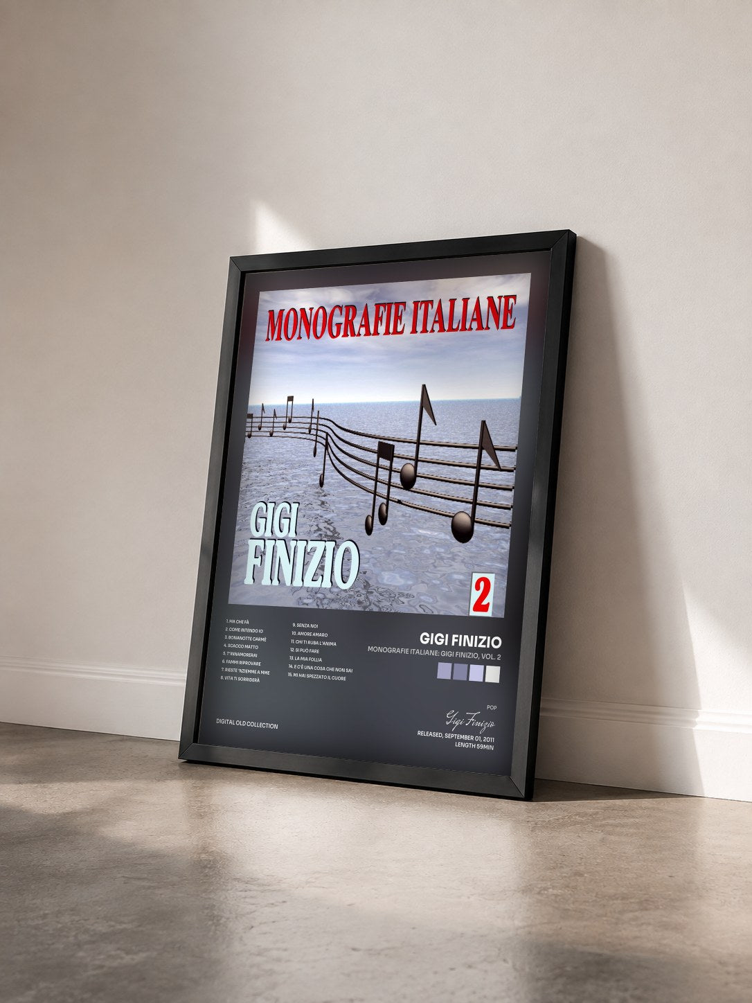 #noir Tableau de l'album Monografie italiane: Gigi Finizio, Vol. 2 de Gigi Finizio vu de trois quarts, cadre noir