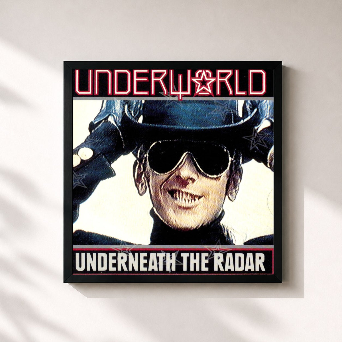 #noir Underneath The Radar by Underworld as a square framed art print, black 32x32 cm frame