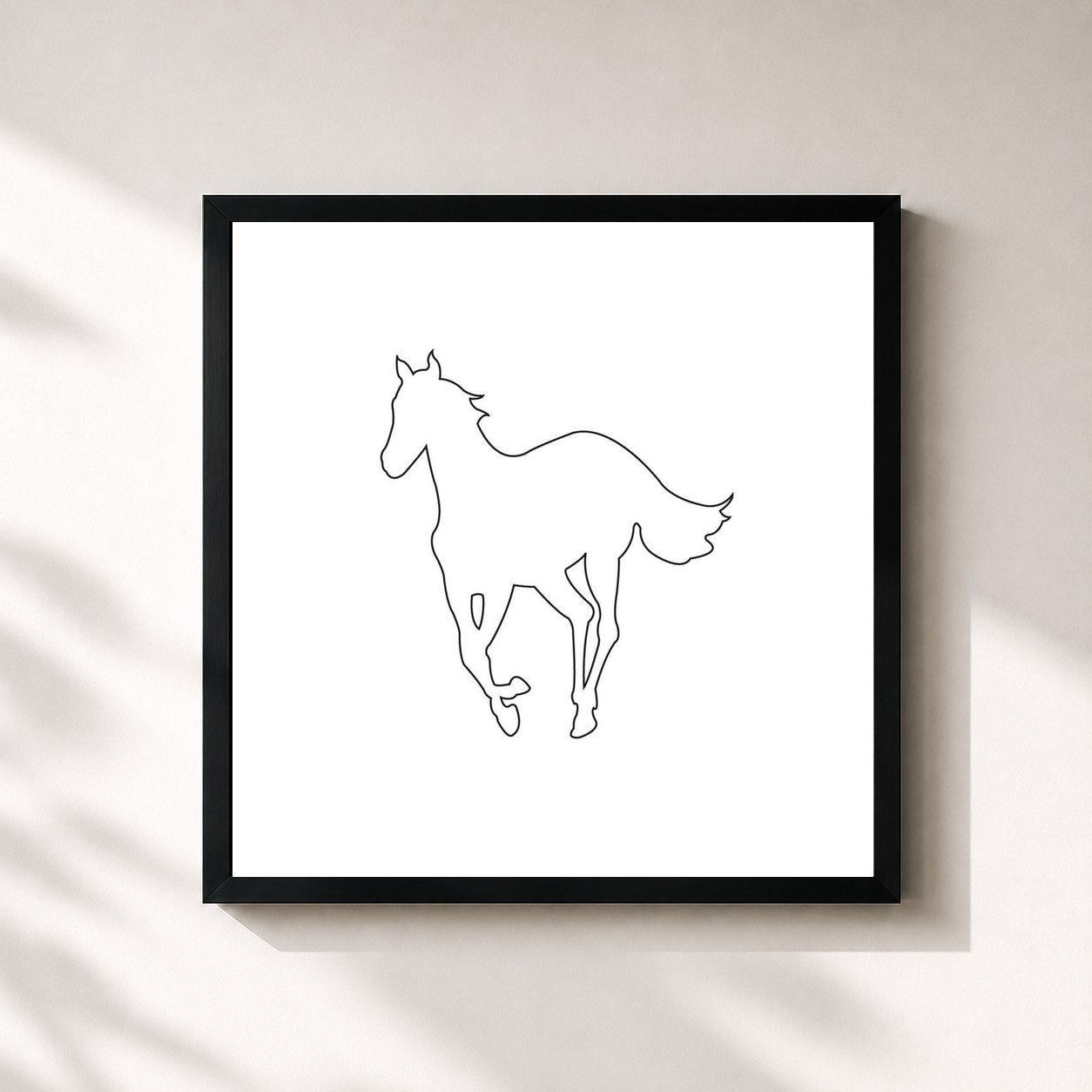 #noir Tableau carré de l'album White Pony de Deftones, cadre noir 32x32 cm