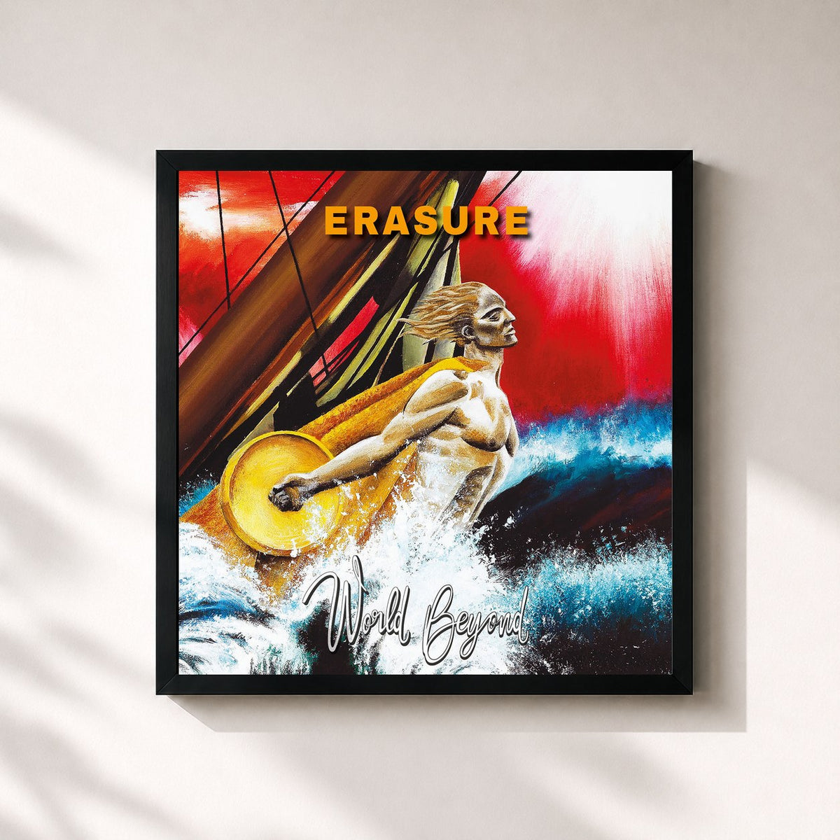 #noir World Beyond di Erasure in stampa quadrata incorniciata, cornice nera 32x32 cm