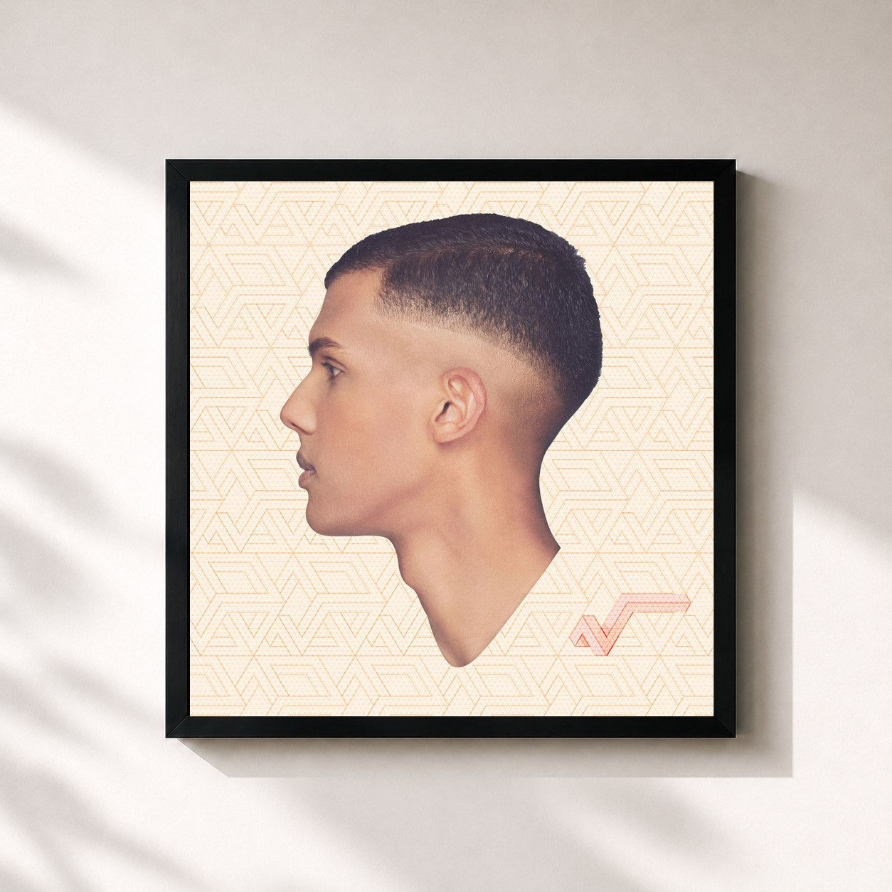 #noir Tableau carré de l'album racine carrée de Stromae, cadre noir 32x32 cm