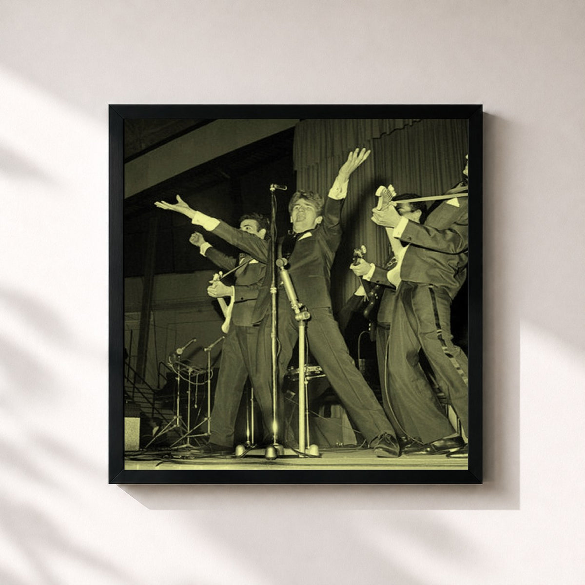 #noir Tableau carré de l'album Daniela de Eddy Mitchell, cadre noir 32x32 cm