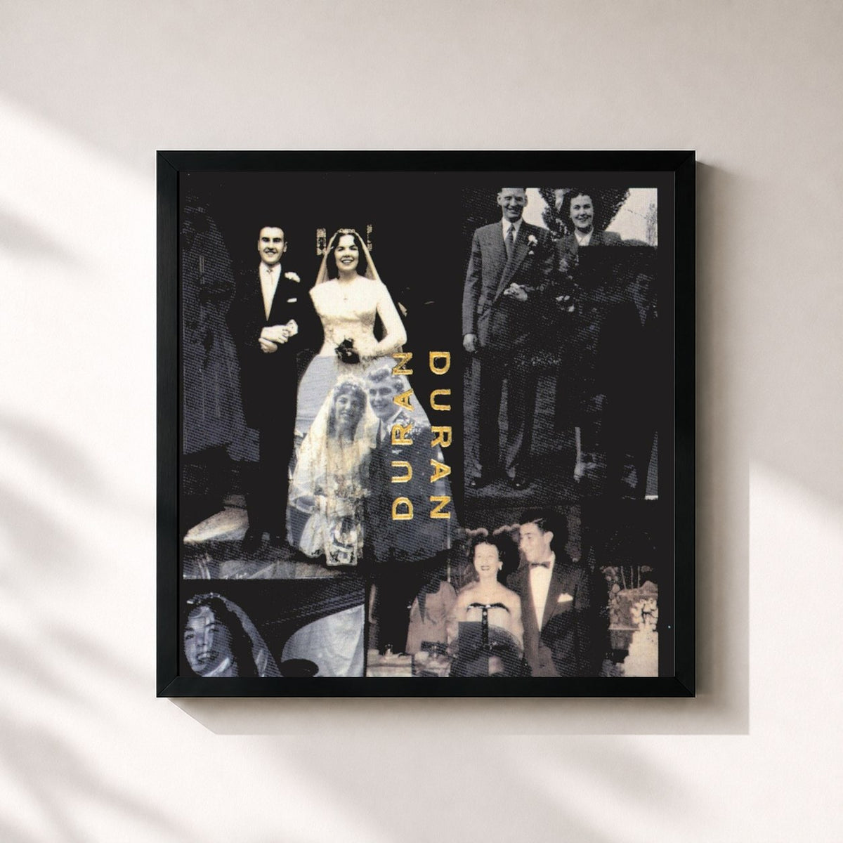 #noir Tableau carré de l'album Duran Duran de Duran Duran, cadre noir 32x32 cm