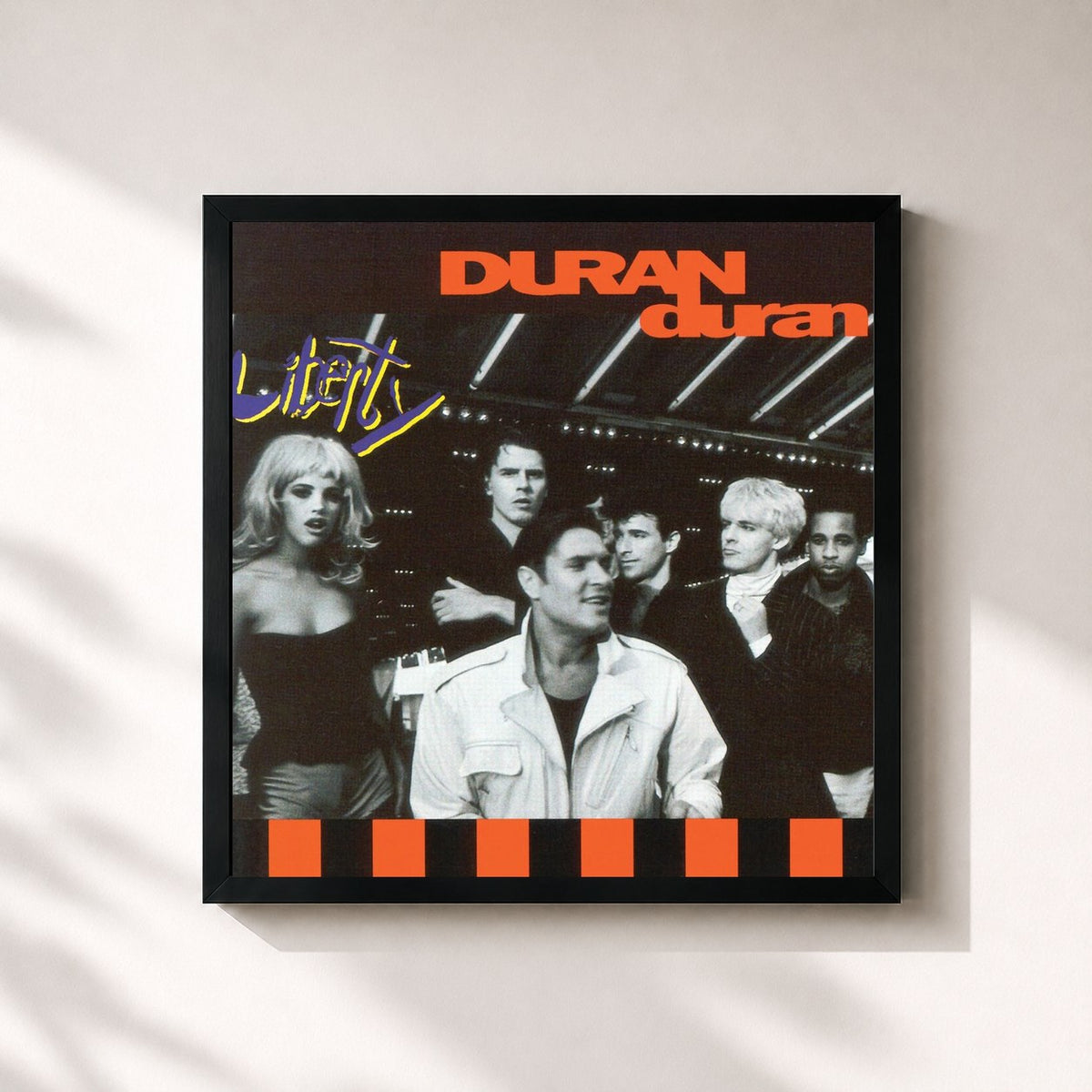 #noir Tableau carré de l'album Liberty de Duran Duran, cadre noir 32x32 cm