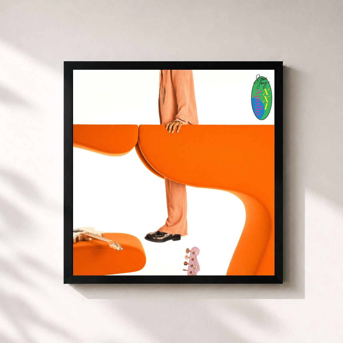 #noir Tableau carré de l'album Apollo XXI de Steve Lacy, cadre noir 32x32 cm