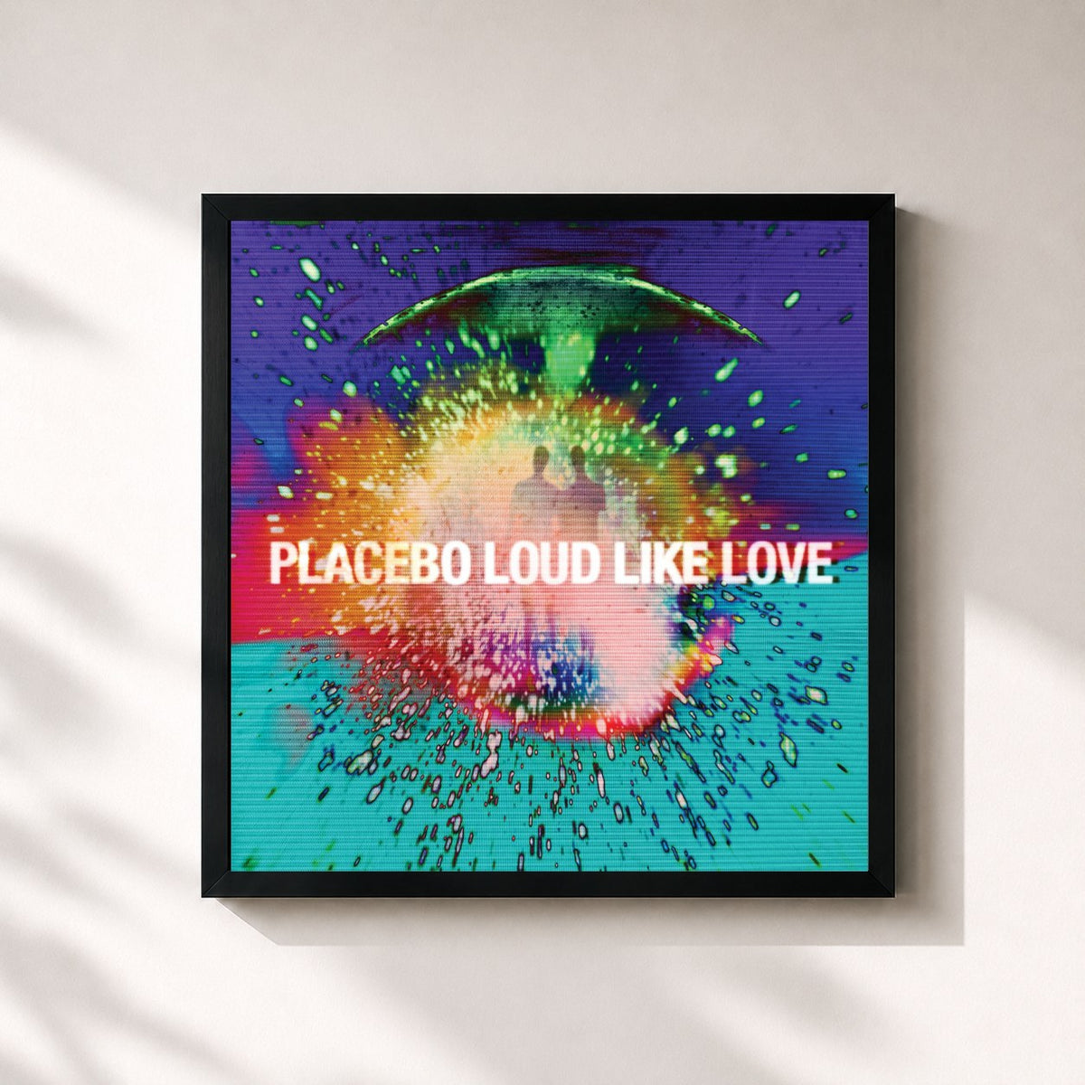 #noir Tableau carré de l'album Loud Like Love de Placebo, cadre noir 32x32 cm