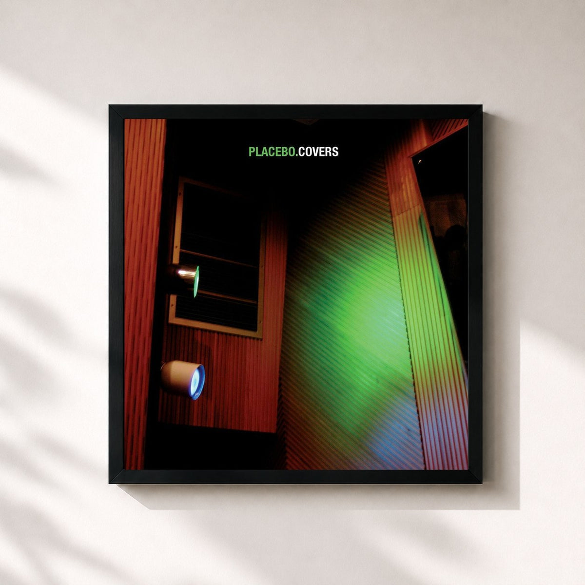 #noir Tableau carré de l'album Covers de Placebo, cadre noir 32x32 cm