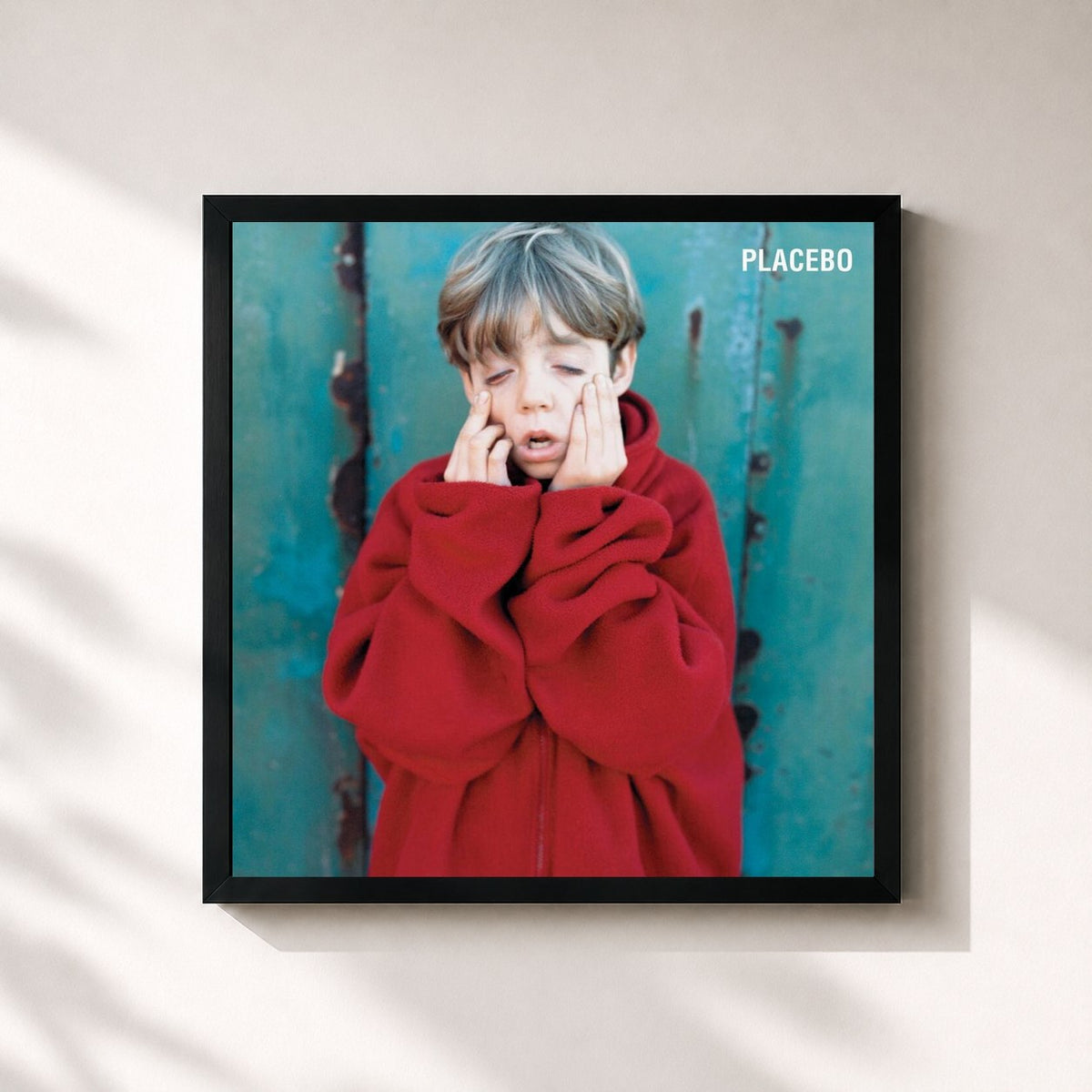 #noir Tableau carré de l'album Placebo de Placebo, cadre noir 32x32 cm