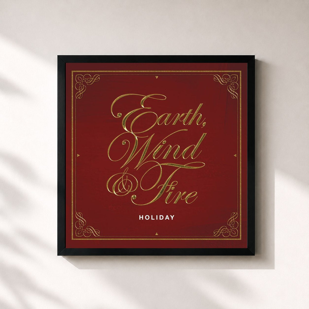 #noir Holiday by Earth, Wind & Fire as a square framed art print, black 32x32 cm frame