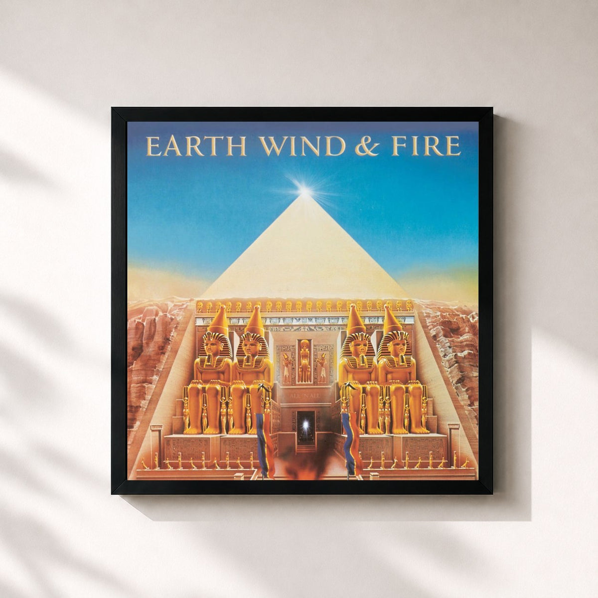 #noir All 'N All by Earth, Wind & Fire as a square framed art print, black 32x32 cm frame