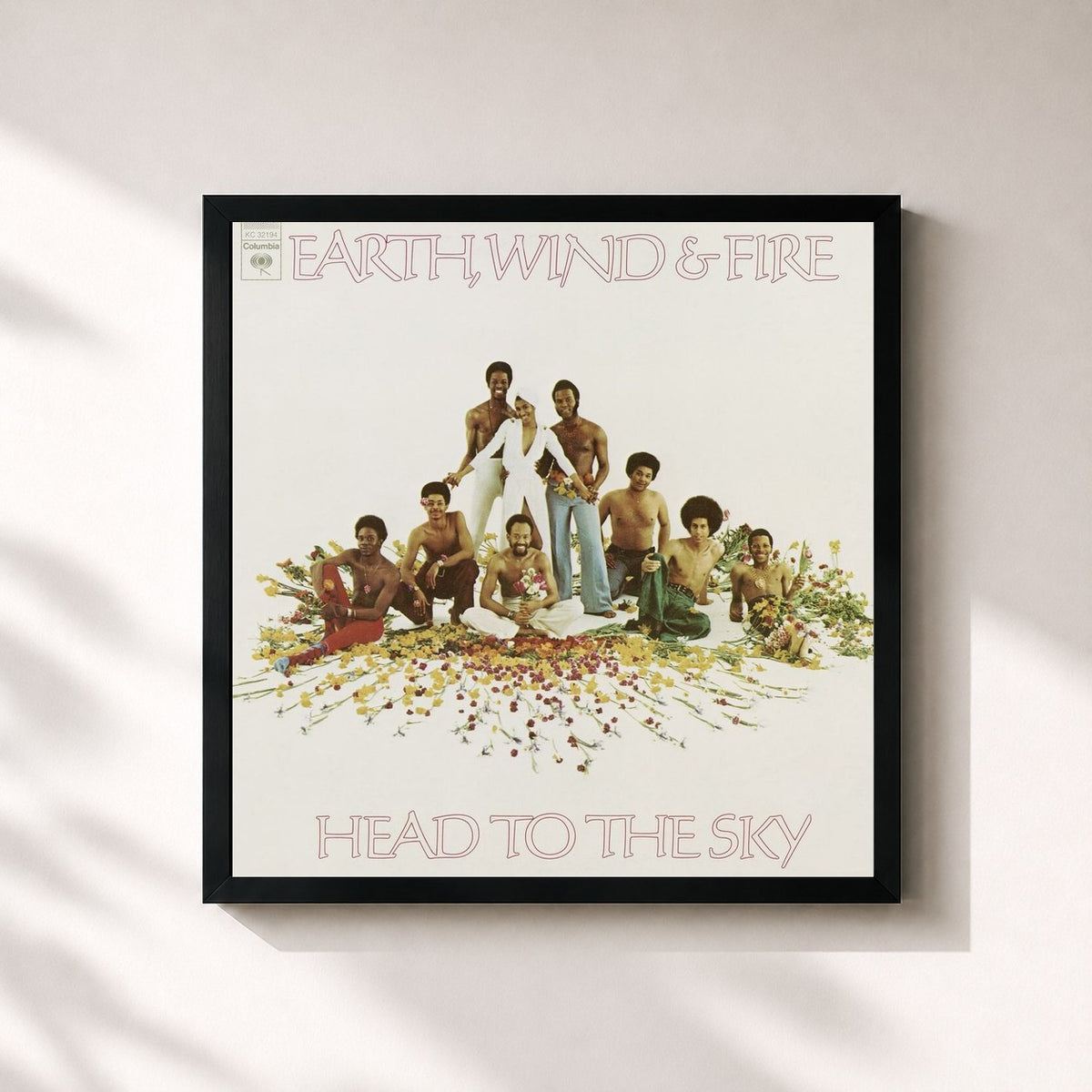 #noir Head To The Sky by Earth, Wind & Fire as a square framed art print, black 32x32 cm frame