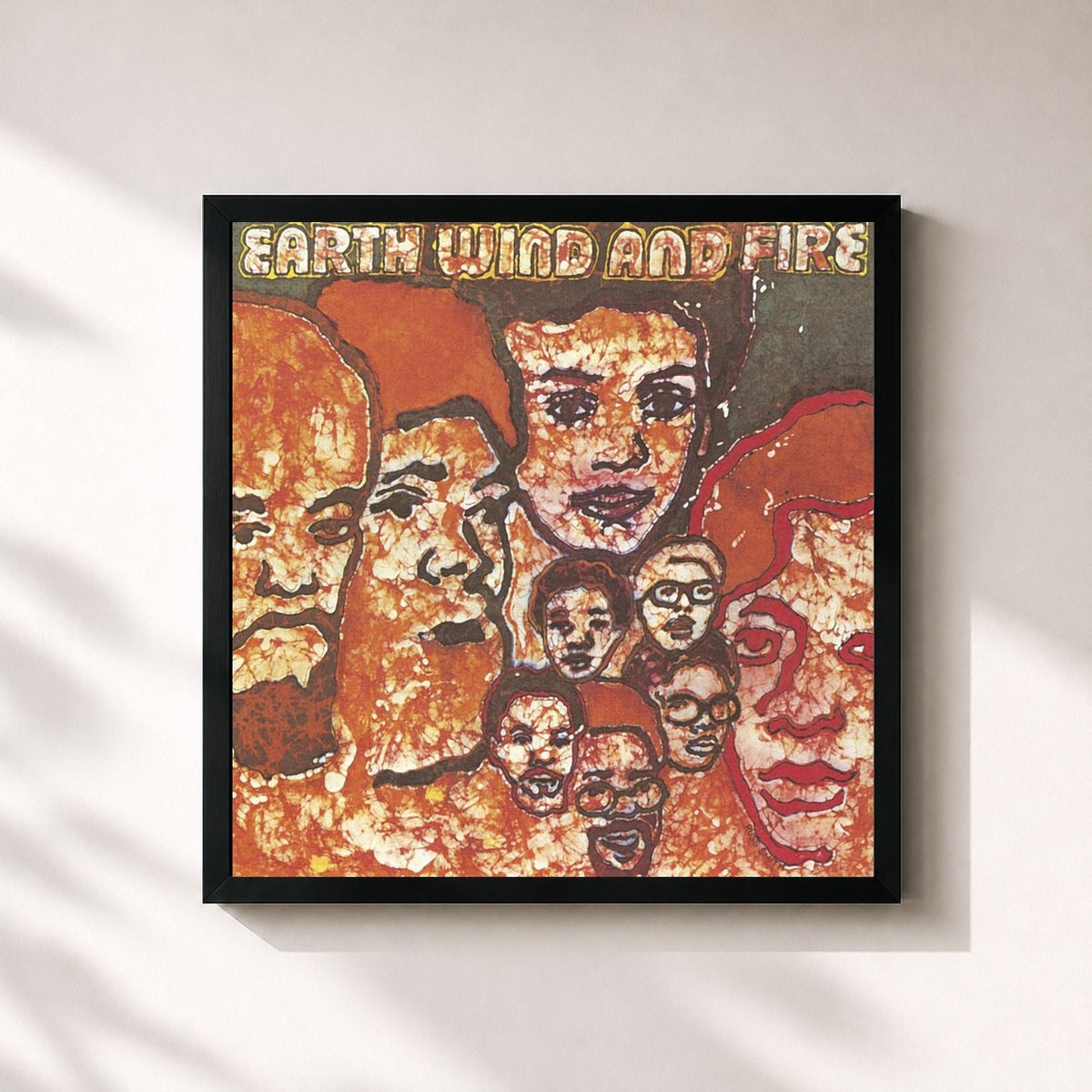 #noir Earth, Wind & Fire by Earth, Wind & Fire as a square framed art print, black 32x32 cm frame