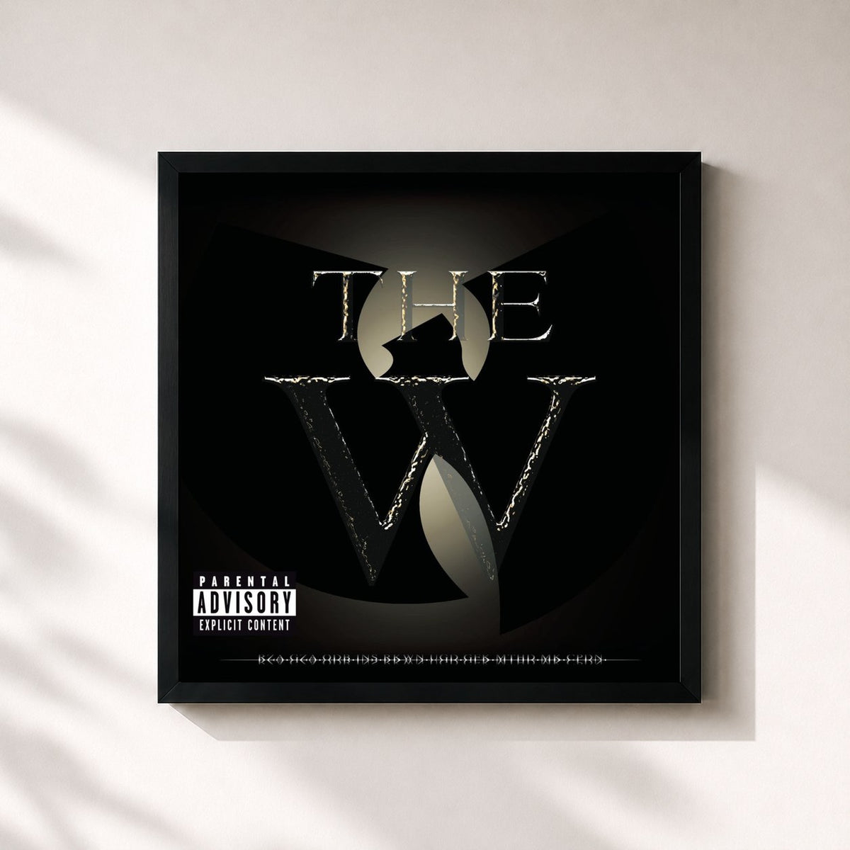 #noir The W by Wu-Tang Clan as a square framed art print, black 32x32 cm frame