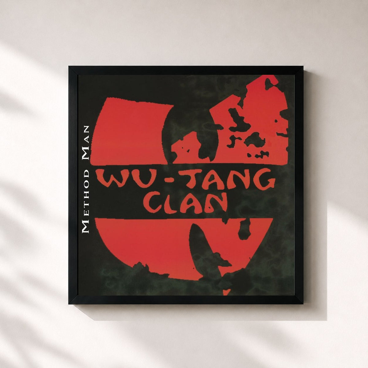 #noir Method Man by Wu-Tang Clan as a square framed art print, black 32x32 cm frame