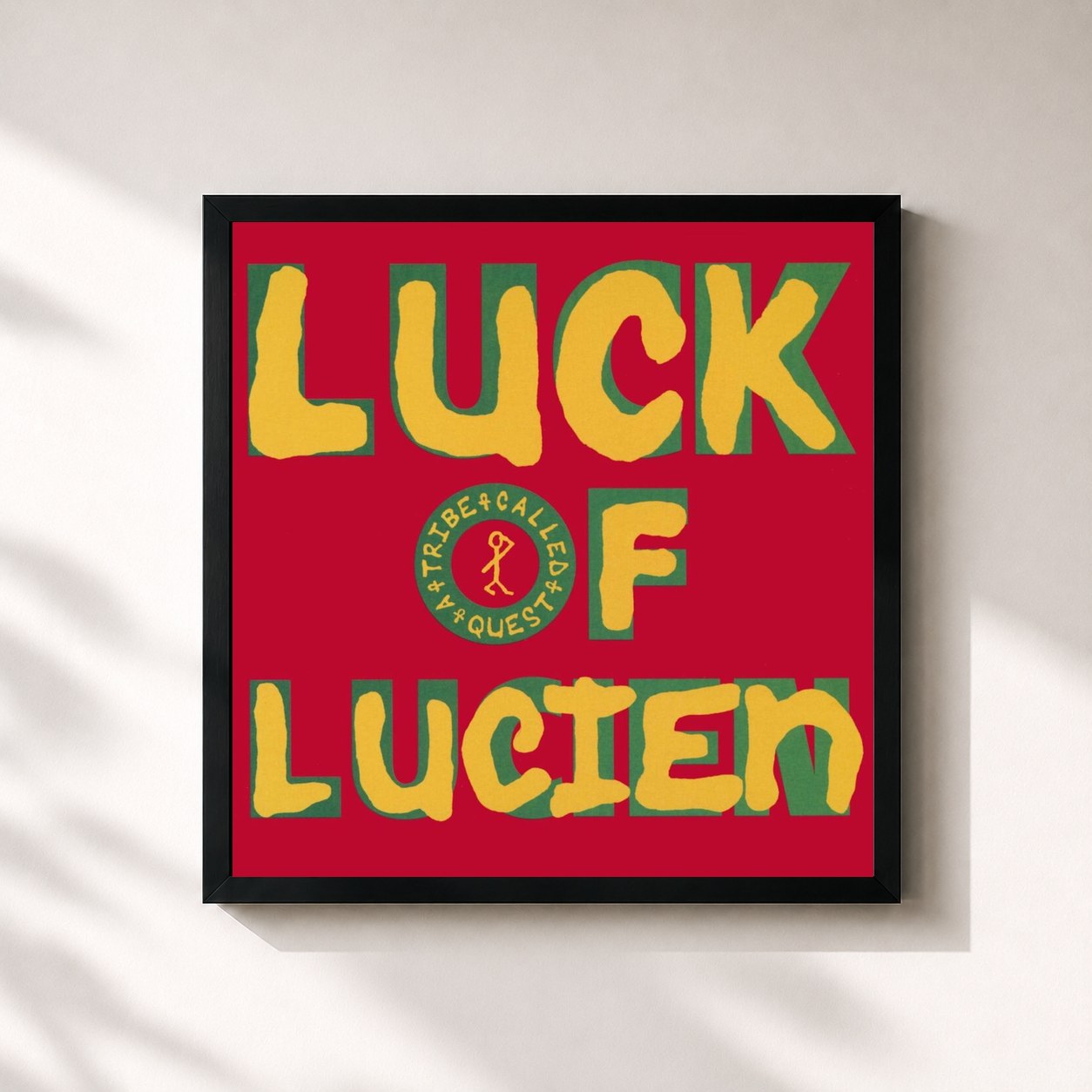 #noir Tableau carré de l'album Luck of Lucien / Butter (Remixes) de A Tribe Called Quest, cadre noir 32x32 cm