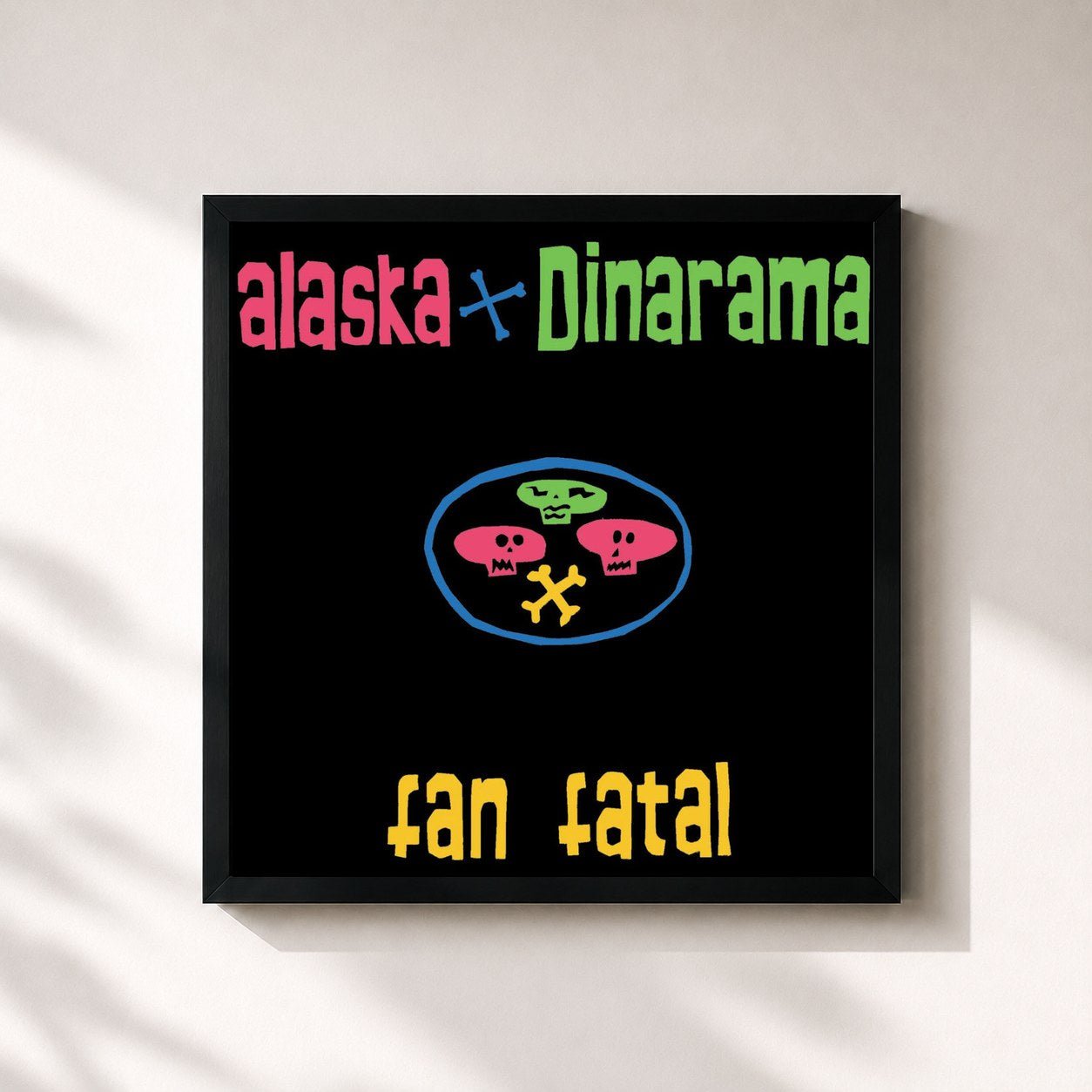 #noir Tableau carré de l'album Fan Fatal - Remasters de Alaska Y Dinarama, cadre noir 32x32 cm