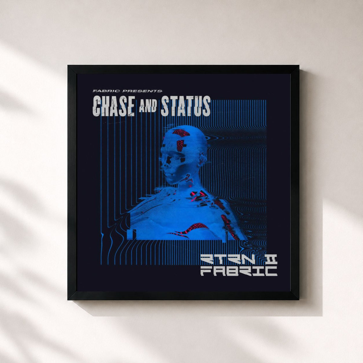 #noir fabric presents Chase & Status RTRN II FABRIC (Mixed) di Chase & Status in stampa quadrata incorniciata, cornice nera 32x32 cm