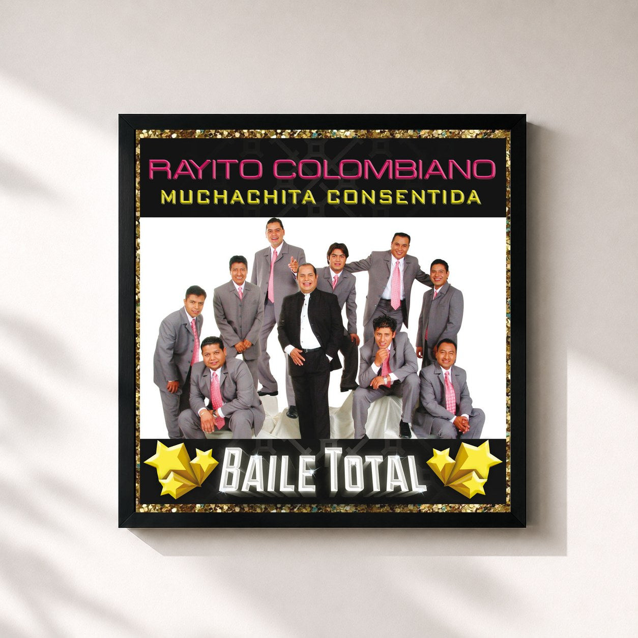 #noir Tableau carré de l'album Muchachita Consentida (Baile Total) de Rayito Colombiano, cadre noir 32x32 cm