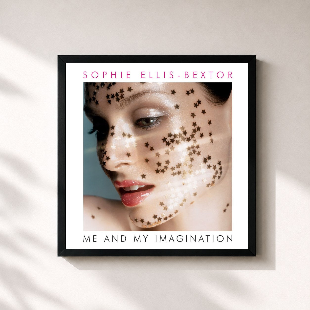 #noir Tableau carré de l'album Me And My Imagination de Sophie Ellis-Bextor, cadre noir 32x32 cm