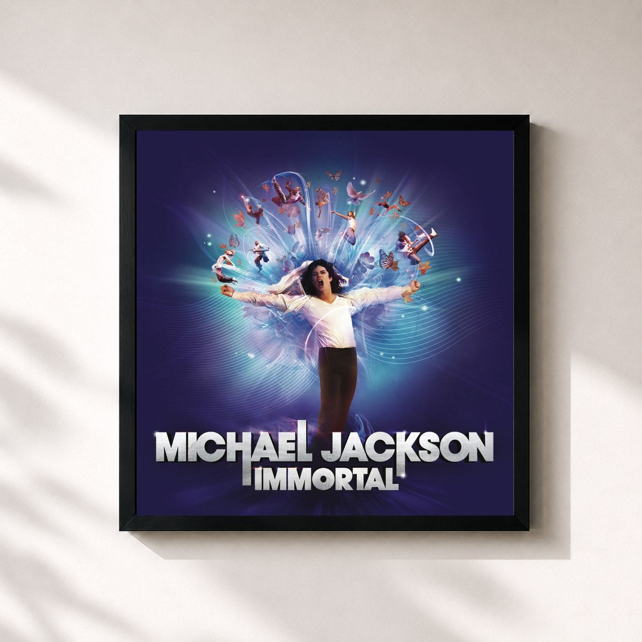 #noir Immortal by Michael Jackson as a square framed art print, black 32x32 cm frame