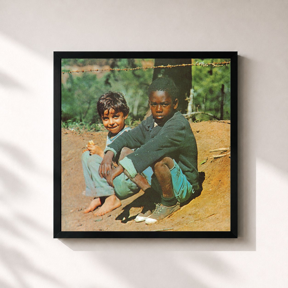 #noir Tableau carré de l'album Clube Da Esquina de Milton Nascimento, cadre noir 32x32 cm
