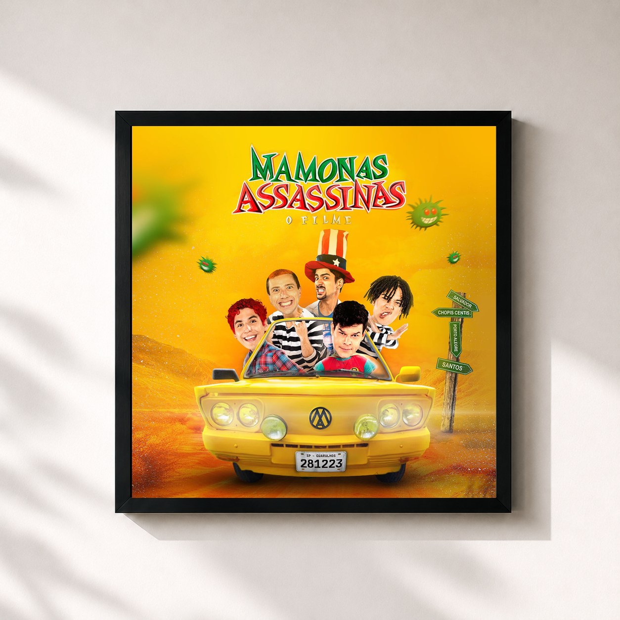 #noir Tableau carré de l'album Mamonas Assassinas - O Filme de Mamonas Assassinas, cadre noir 32x32 cm