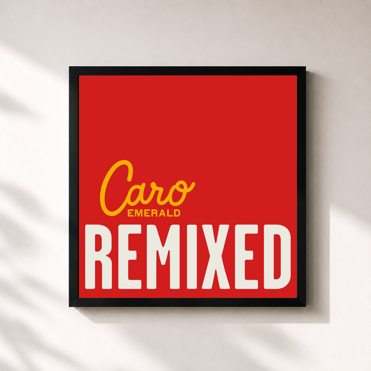 #noir Tableau carré de l'album Deleted Scenes From The Cutting Room Floor (The Remixes) de Caro Emerald, cadre noir 32x32 cm