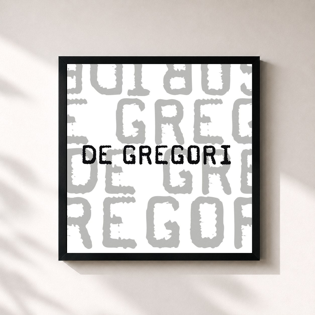 #noir Tableau carré de l'album Francesco De Gregori de Francesco De Gregori, cadre noir 32x32 cm