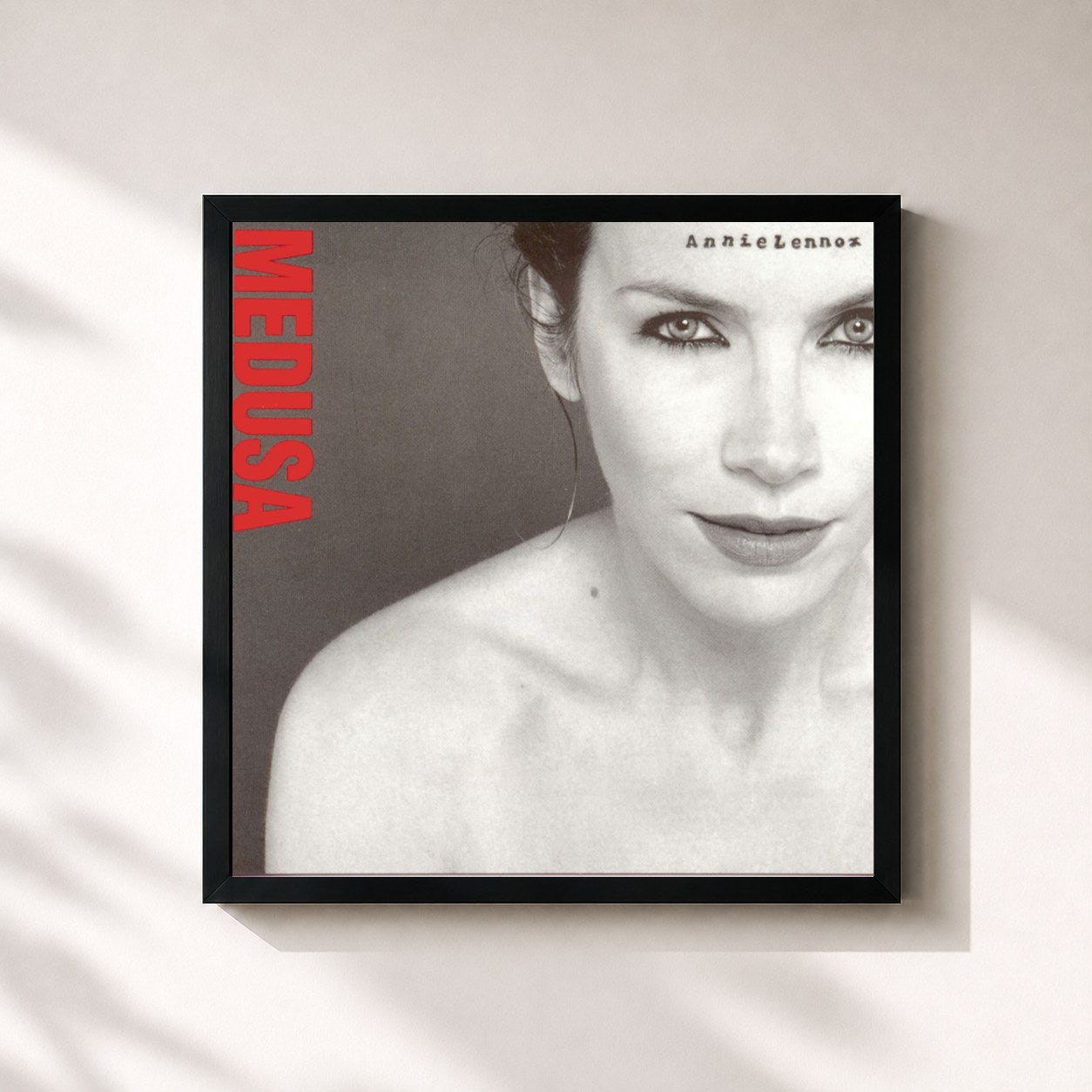 #noir Tableau carré de l'album Dance Vault Mixes - A Whiter Shade Of Pale/No More I Love You's de Annie Lennox, cadre noir 32x32 cm