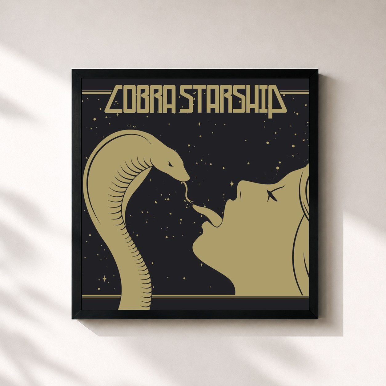 #noir Tableau carré de l'album While the City Sleeps, We Rule the Streets de Cobra Starship, cadre noir 32x32 cm