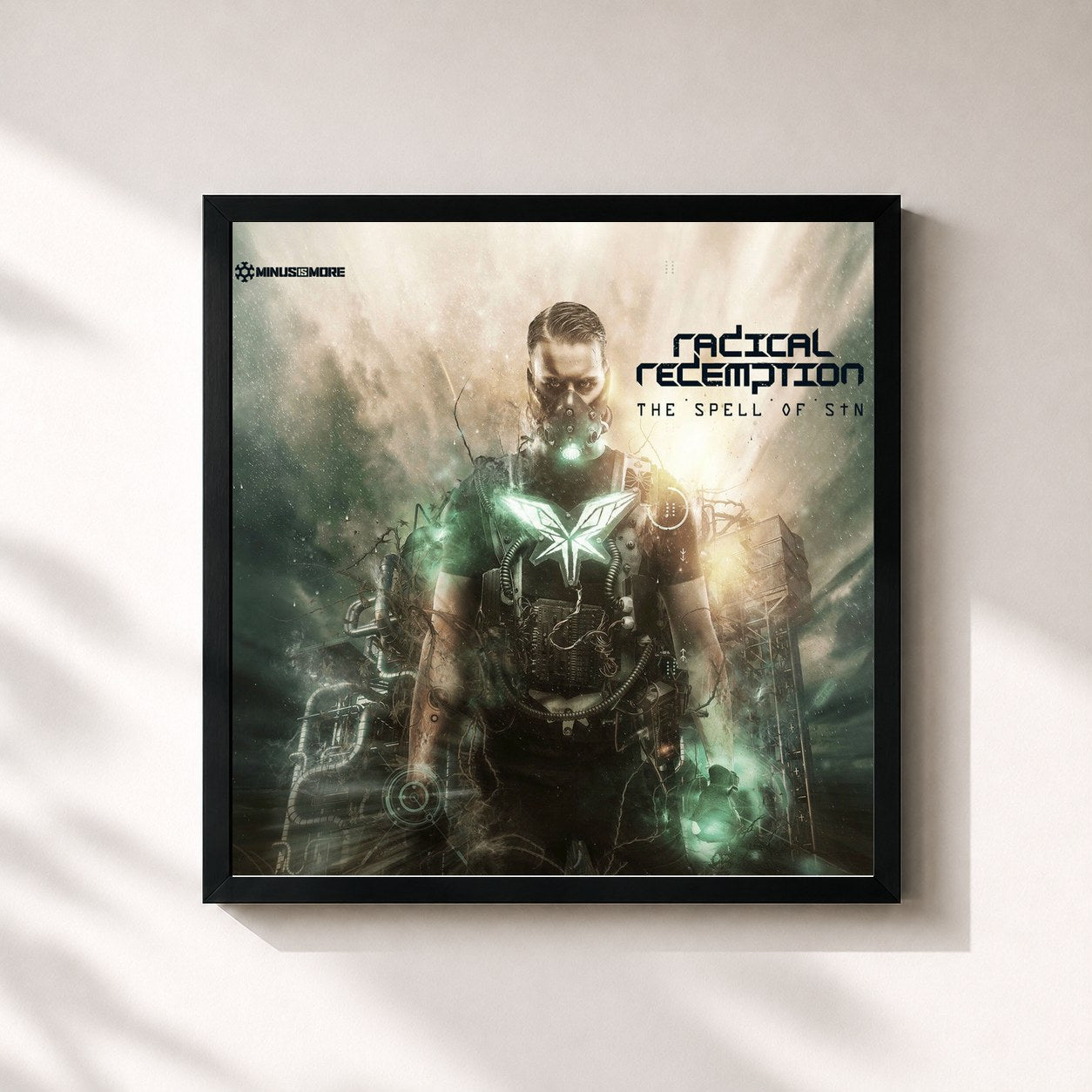 #noir Tableau carré de l'album The Spell of Sin de Radical Redemption, cadre noir 32x32 cm