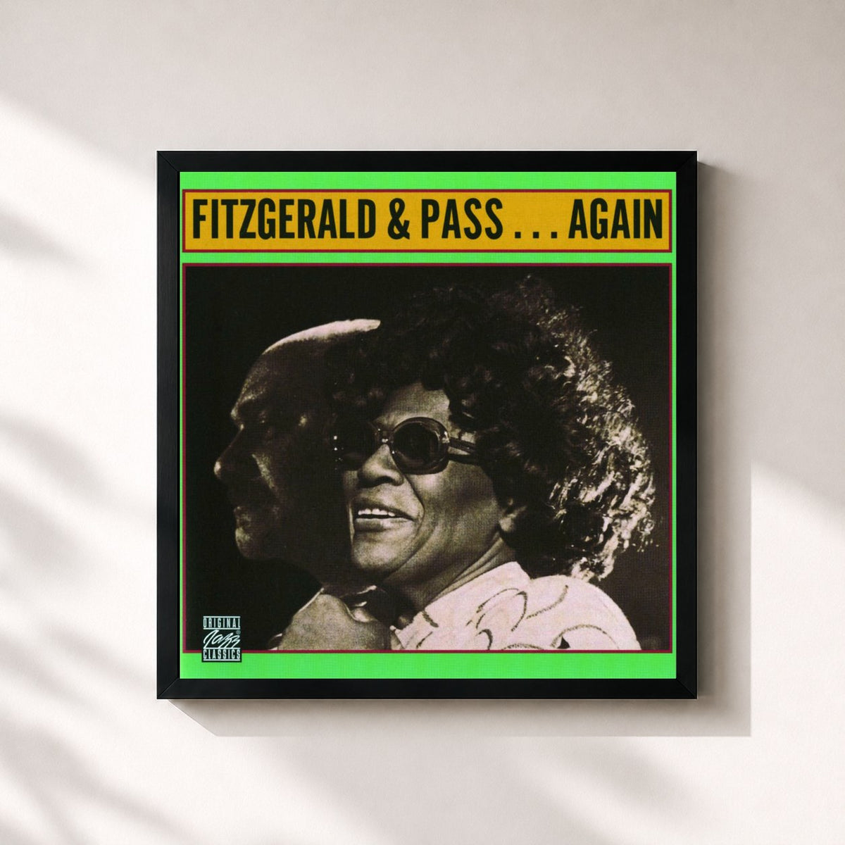 #noir Tableau carré de l'album Fitzgerald & Pass...Again de Ella Fitzgerald, cadre noir 32x32 cm
