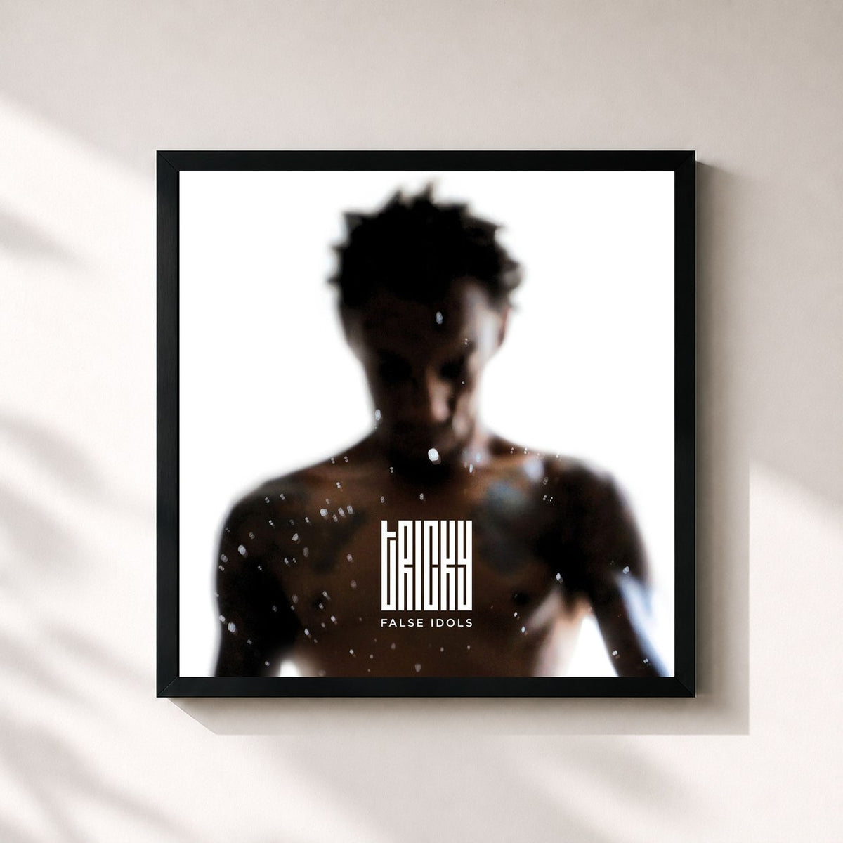 #noir Tableau carré de l'album False Idols de Tricky, cadre noir 32x32 cm