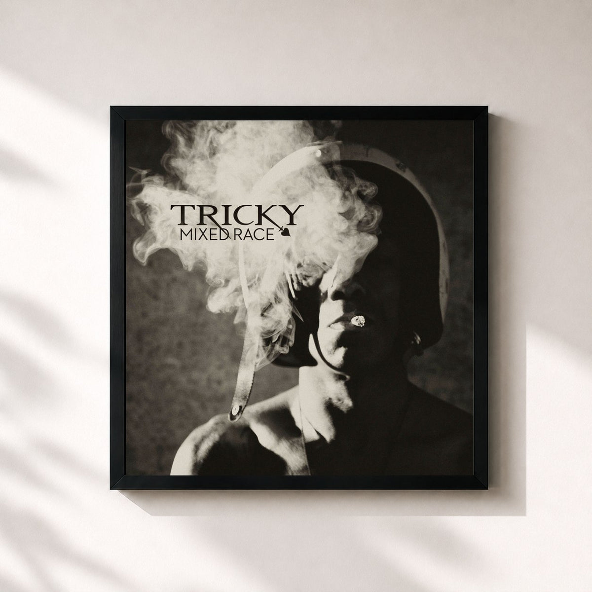 #noir Tableau carré de l'album Mixed Race de Tricky, cadre noir 32x32 cm