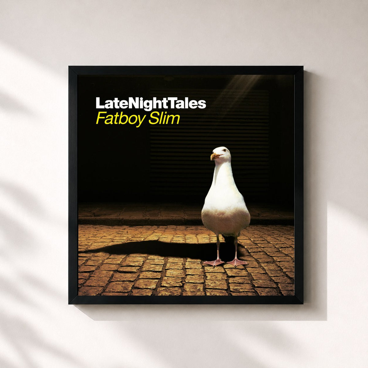 #noir Tableau carré de l'album Late Night Tales: Fatboy Slim de Fatboy Slim, cadre noir 32x32 cm