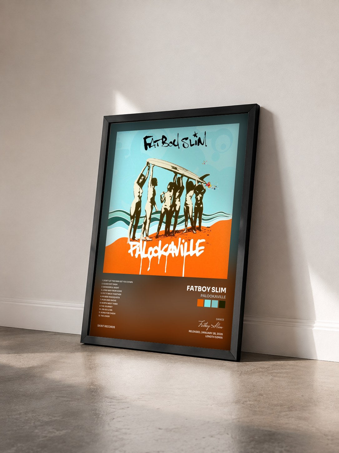 #noir Tableau de l'album Palookaville de Fatboy Slim vu de trois quarts, cadre noir
