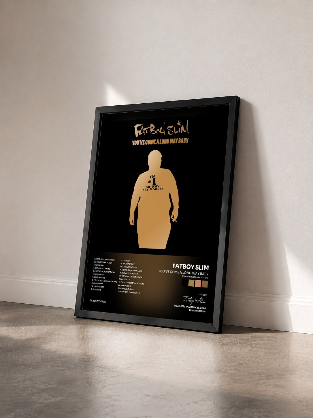 #noir Tableau de l'album You've Come a Long Way Baby (10th Anniversary Edition) de Fatboy Slim vu de trois quarts, cadre noir
