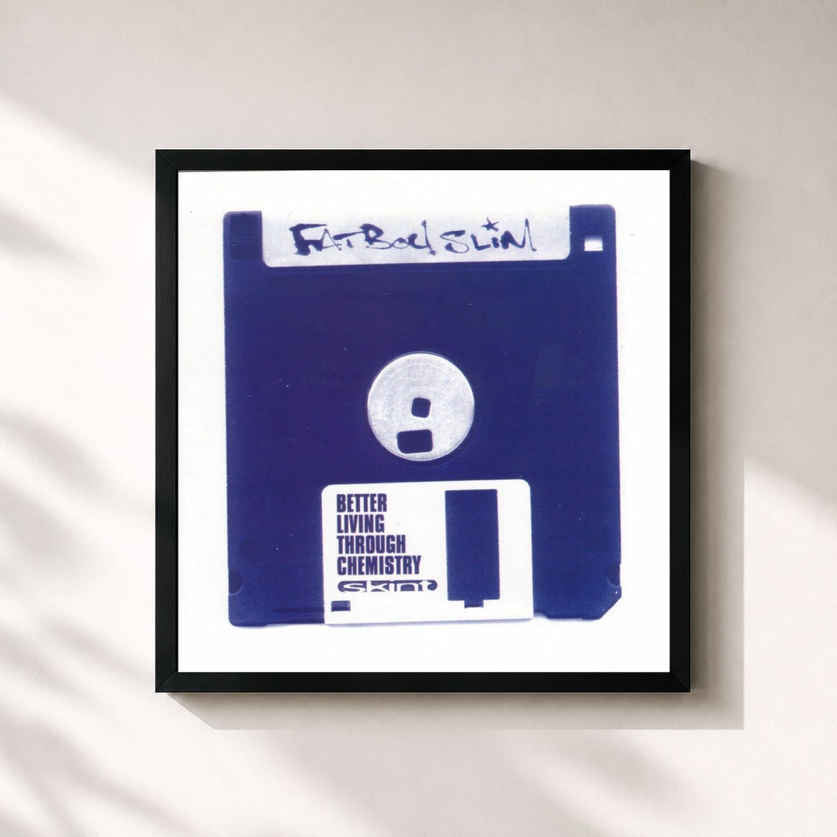 #noir Tableau carré de l'album Better Living Through Chemistry de Fatboy Slim, cadre noir 32x32 cm