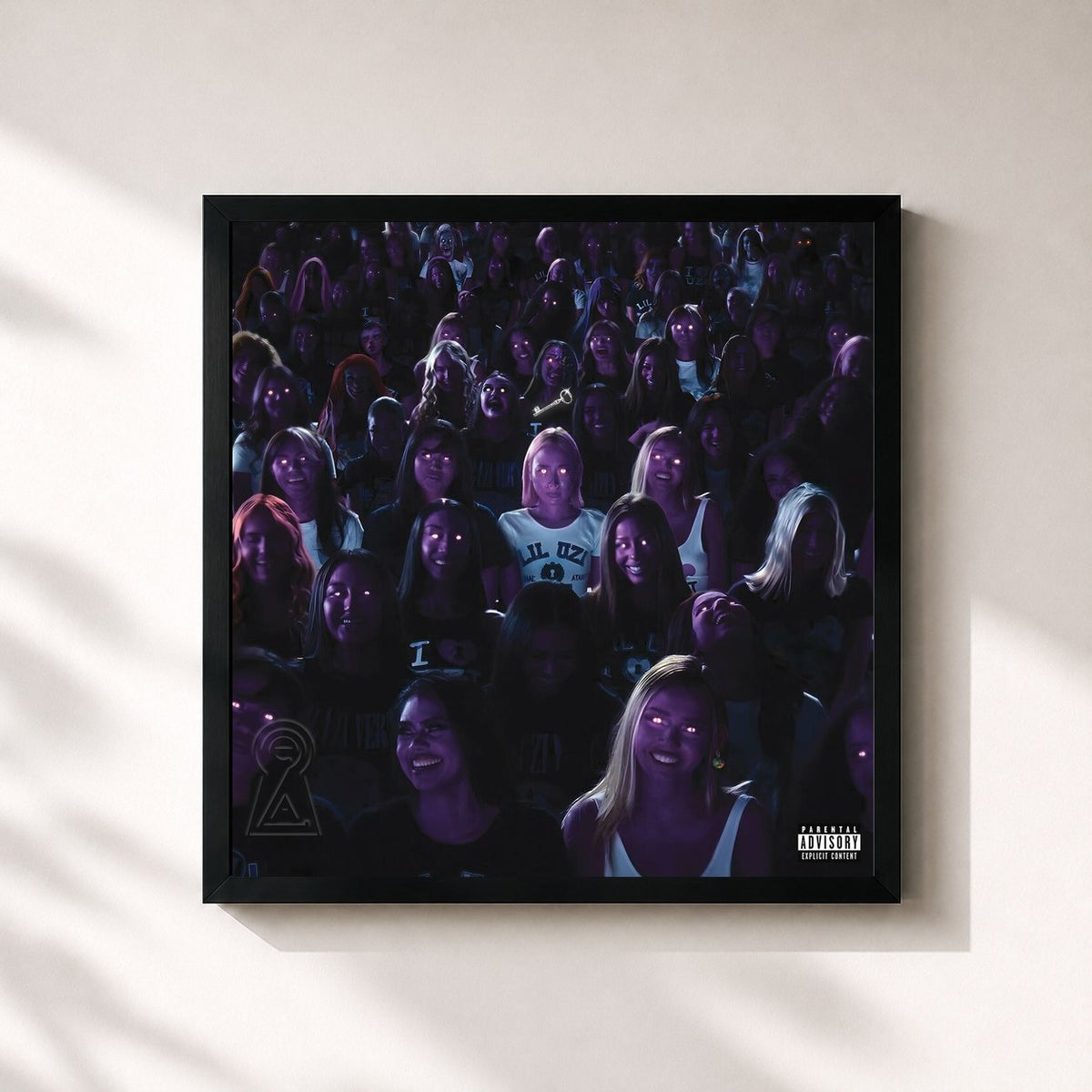 #noir Tableau carré de l'album Eternal Atake 2 de Lil Uzi Vert, cadre noir 32x32 cm