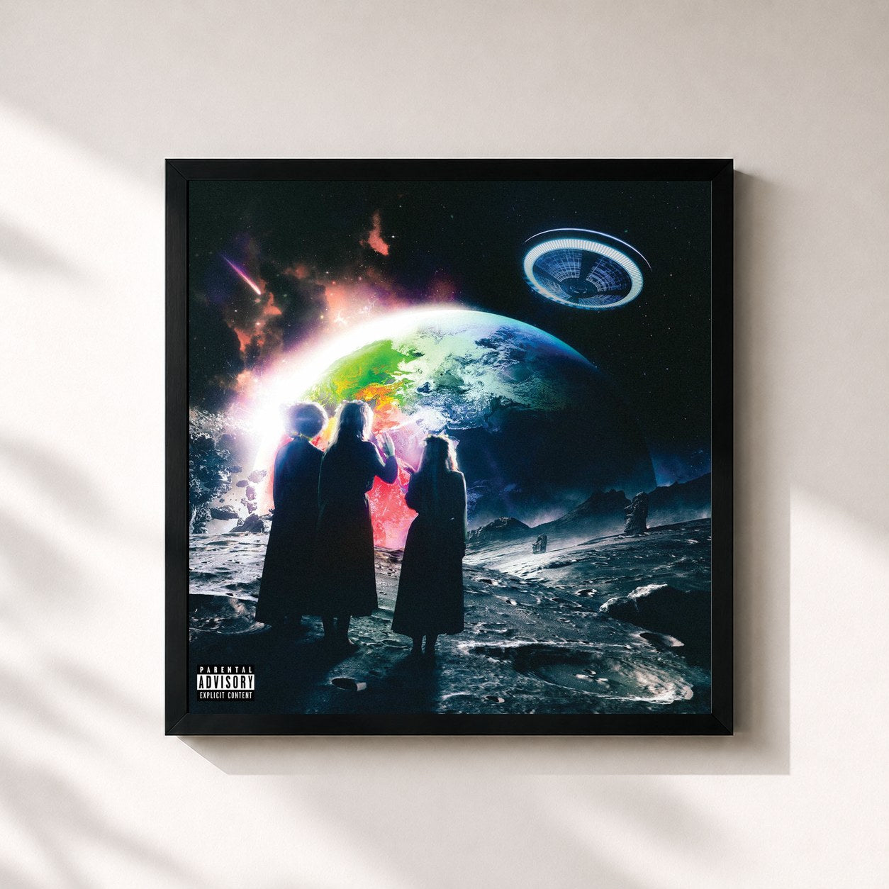 #noir Tableau carré de l'album Eternal Atake de Lil Uzi Vert, cadre noir 32x32 cm