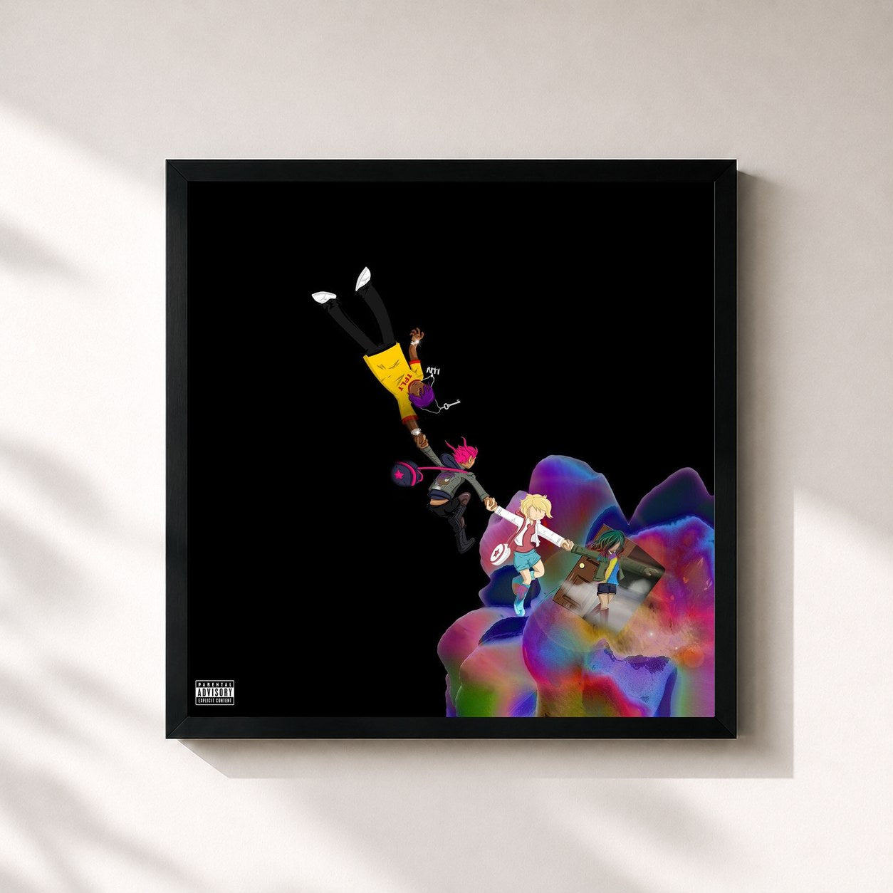 #noir The Perfect LUV Tape by Lil Uzi Vert as a square framed art print, black 32x32 cm frame