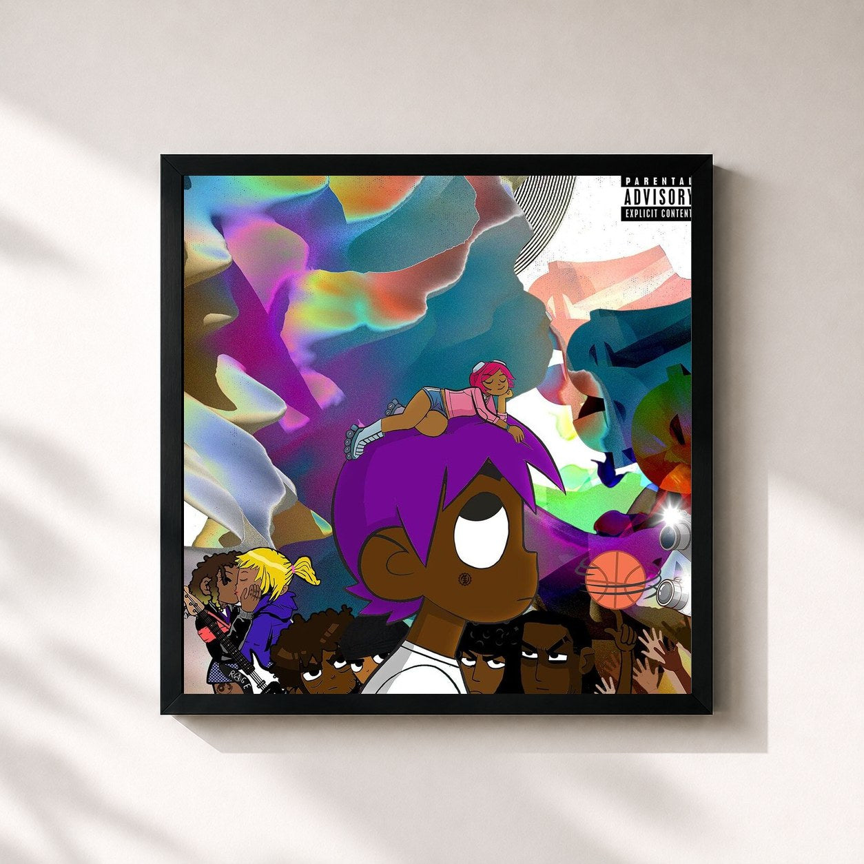 #noir Lil Uzi Vert vs. The World de Lil Uzi Vert en lámina cuadrada enmarcada, marco negro de 32x32 cm