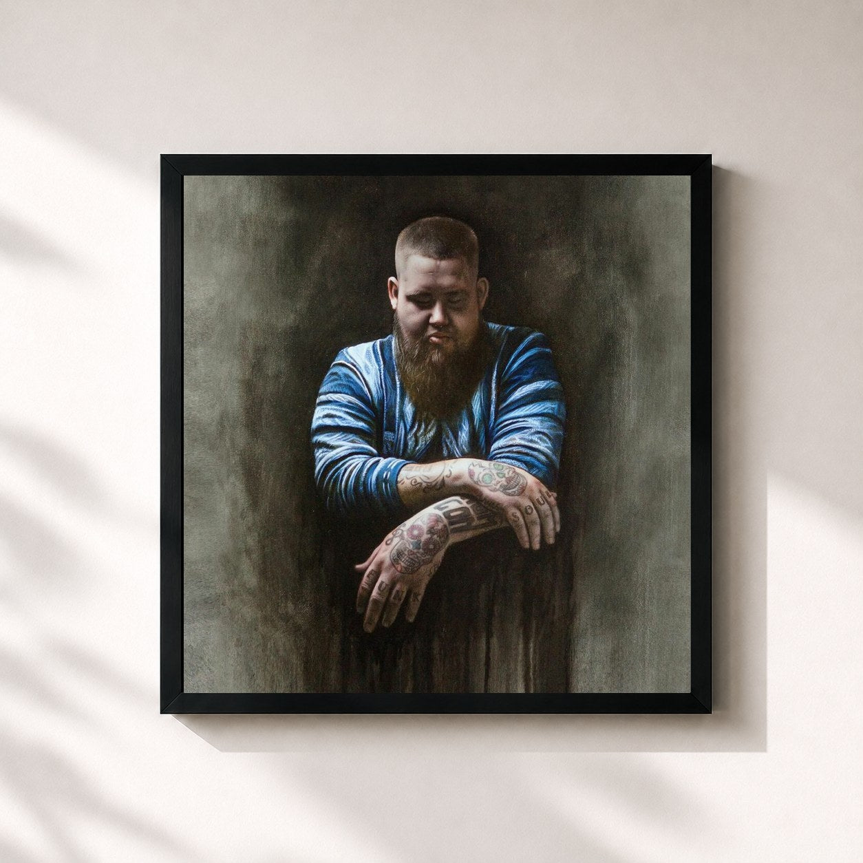 #noir Human (Deluxe) di Rag'n'Bone Man in stampa quadrata incorniciata, cornice nera 32x32 cm