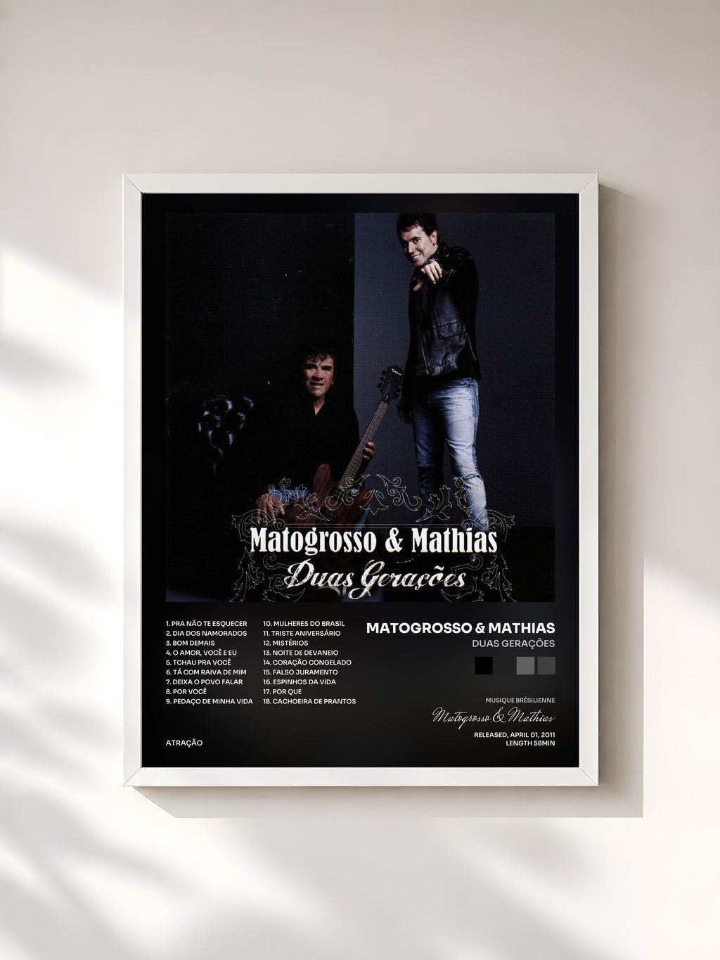 #blanc Duas Gerações by Matogrosso & Mathias as a framed art print, white frame, printed and framed in France