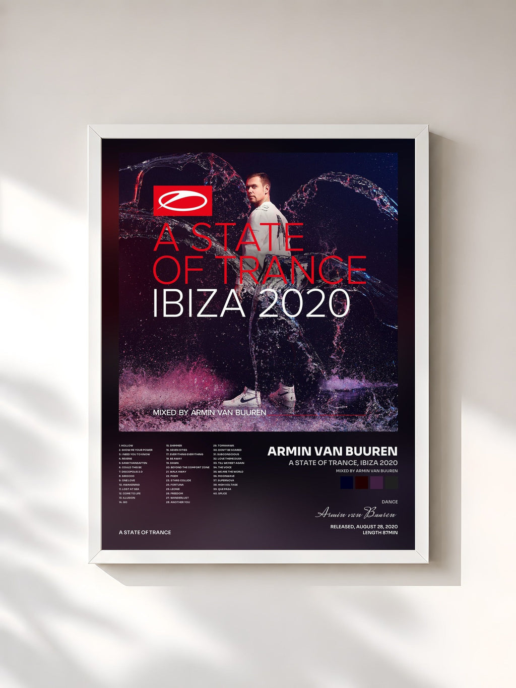 #blanc A State Of Trance, Ibiza 2020 (Mixed by Armin van Buuren) de Armin van Buuren en lámina enmarcada, marco blanco, impresa y enmarcada en Francia