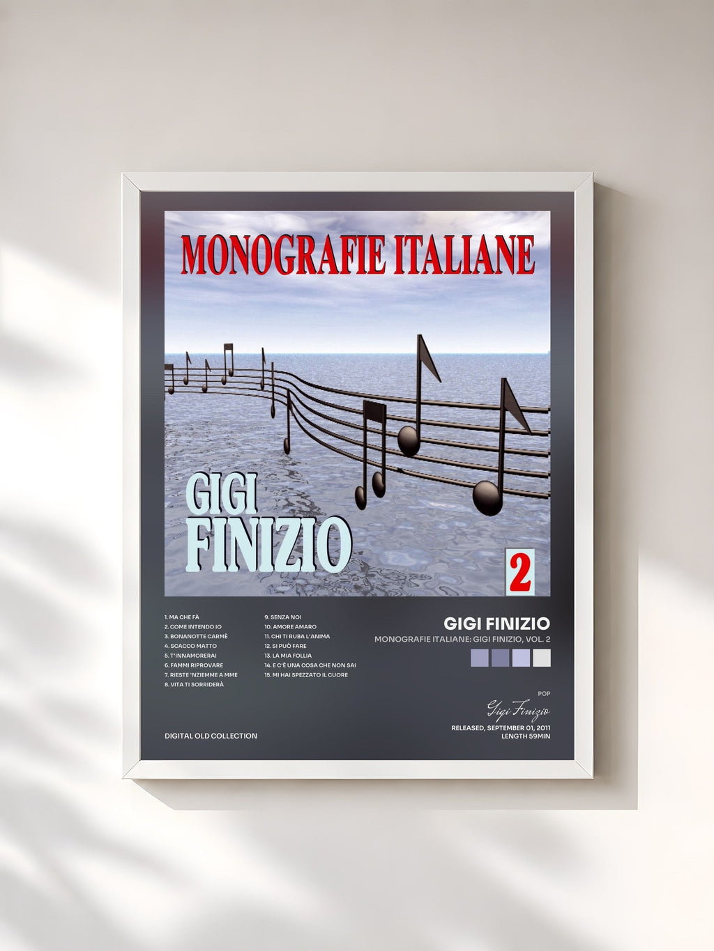 #blanc Monografie italiane: Gigi Finizio, Vol. 2 de Gigi Finizio en lámina enmarcada, marco blanco, impresa y enmarcada en Francia