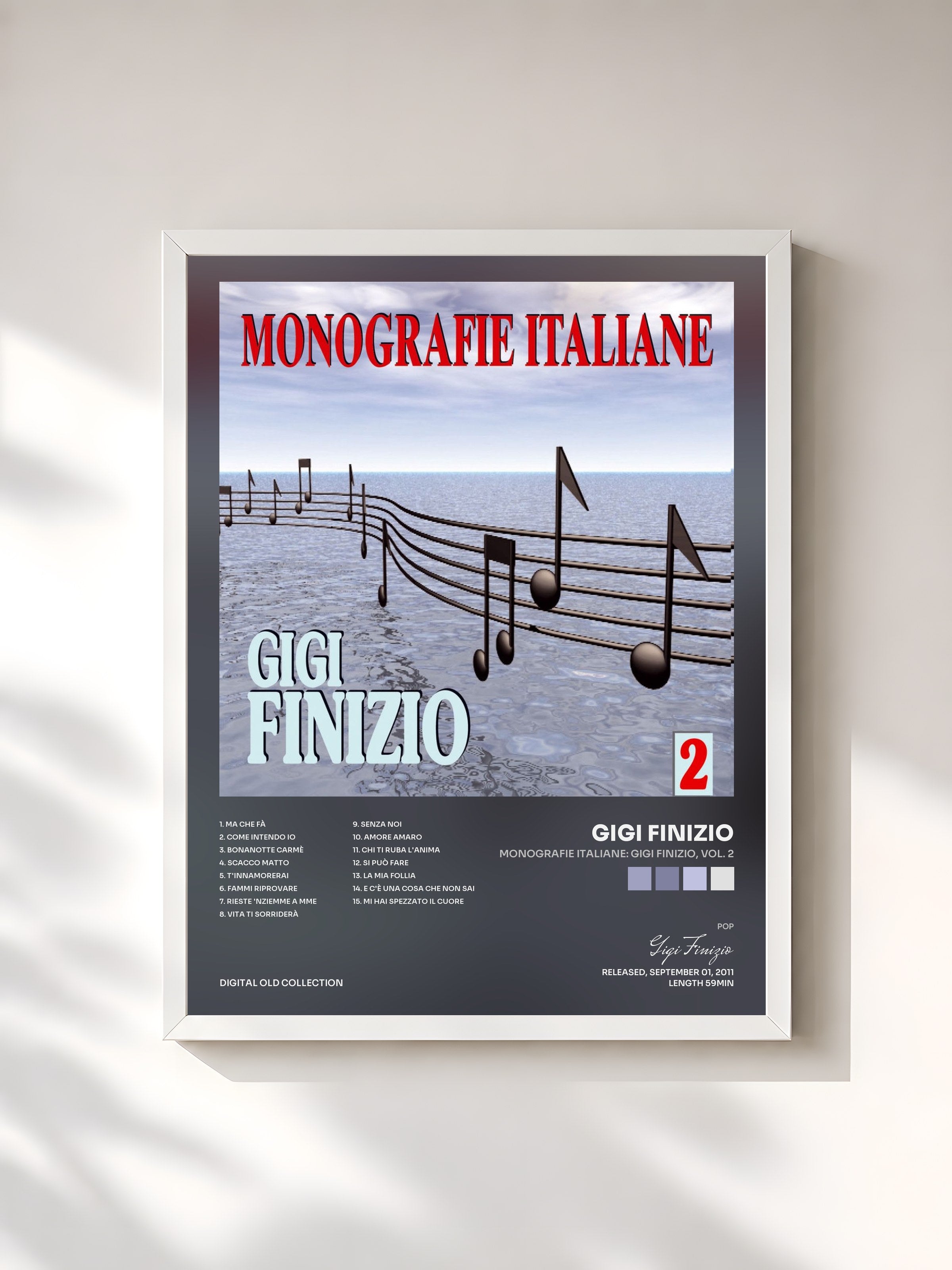 #blanc Tableau de l'album Monografie italiane: Gigi Finizio, Vol. 2 de Gigi Finizio, cadre blanc, imprimé et encadré en France