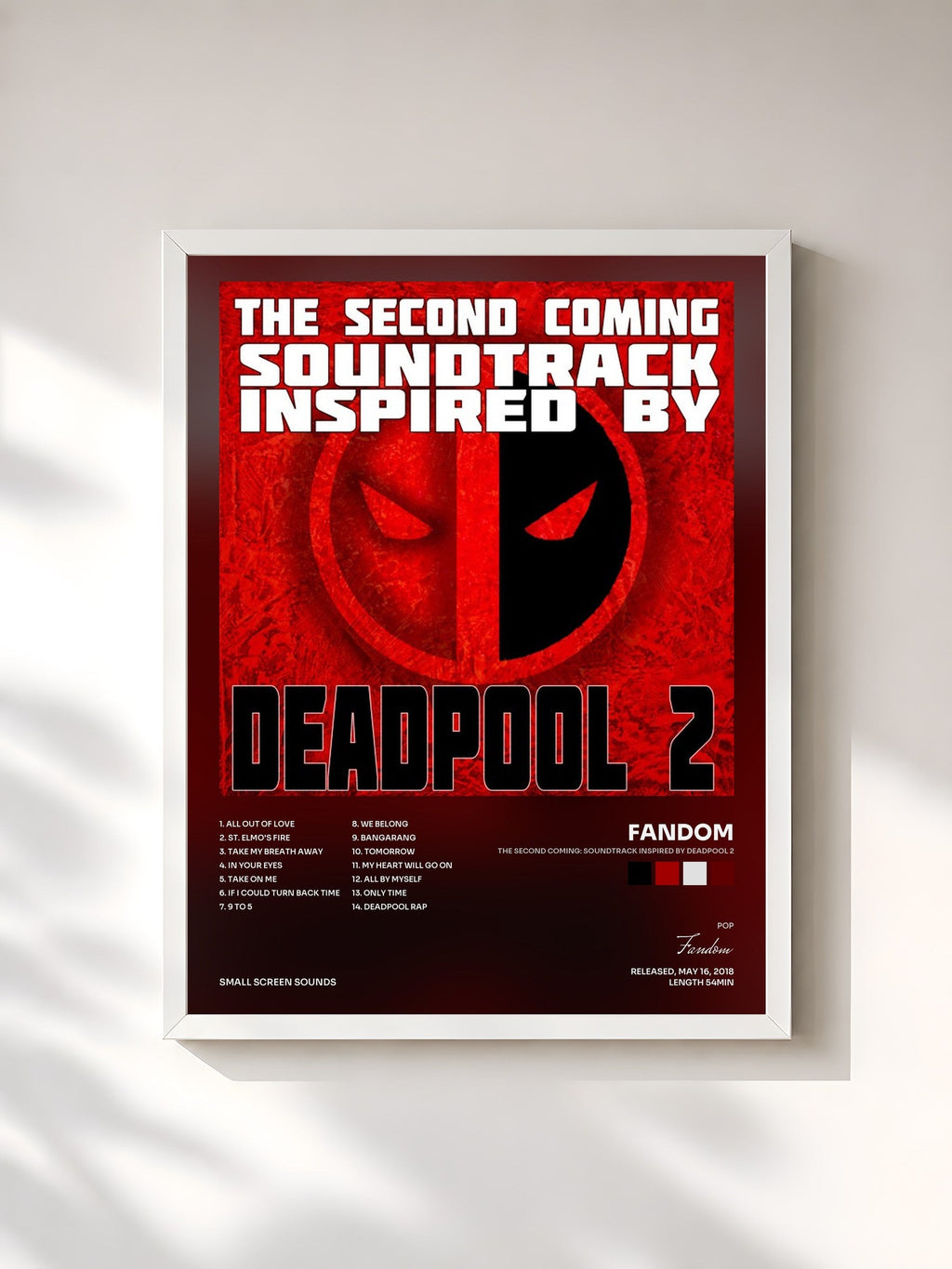 #blanc The Second Coming: Soundtrack Inspired by Deadpool 2 by Fandom as a framed art print, white frame, printed and framed in France